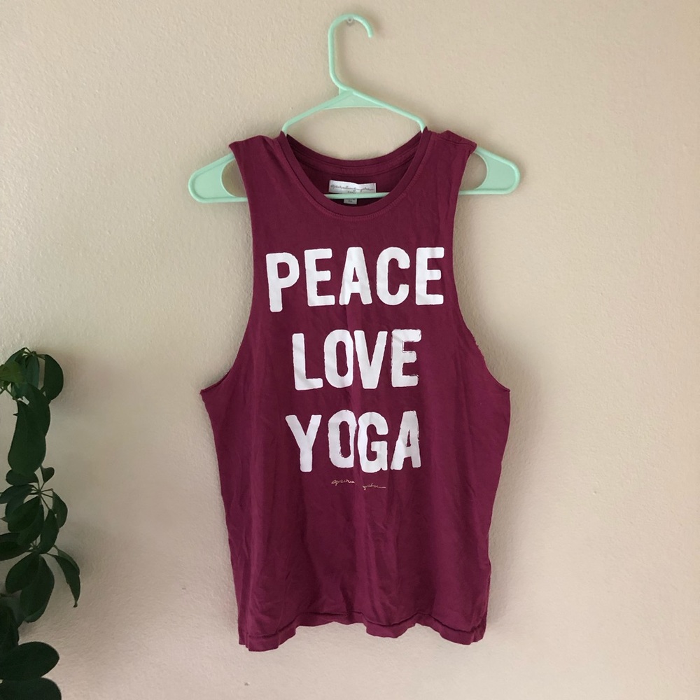 Pink Spiritual yoga muscle tank.